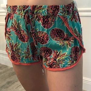 All for Color pineapple shorts